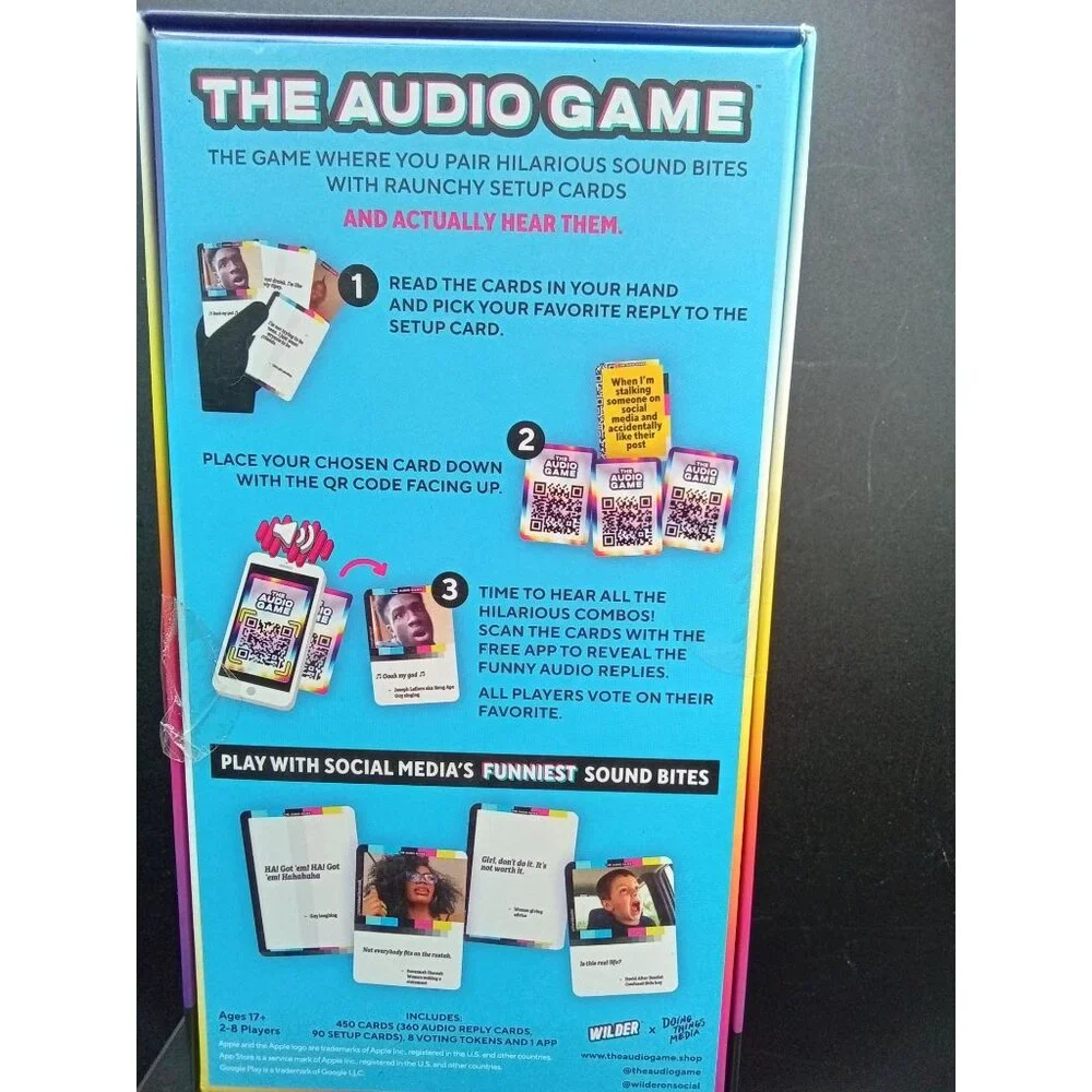 The Audio Game  Social Medias Funniest Sound Bites  450 Cards  For Ages 17+  By
